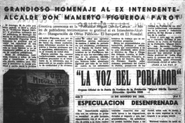 La Voz del poblador : n° 1-4, agosto-noviembre de 1953