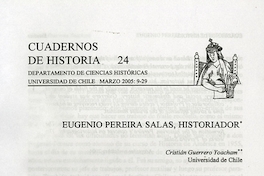 Eugenio Pereira Salas, historiador