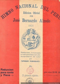 Himno Nacional del Perú, para canto y piano