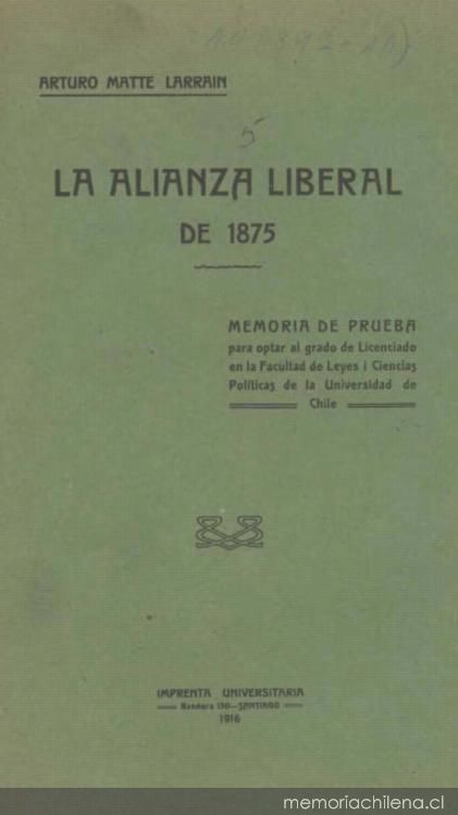 La Alianza Liberal de 1875