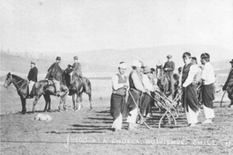 Palife, jugadores de chueca en Huiñilhue, IX Región, ca. 1890