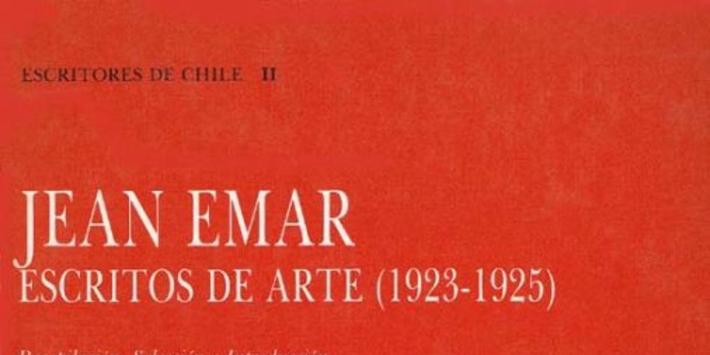 Jean Emar : escritos de arte (1923-1925)