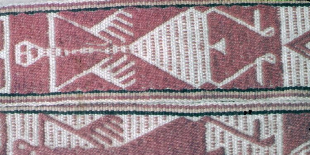 Detalle sobre cincha en tejido ñimin, ca. 1889