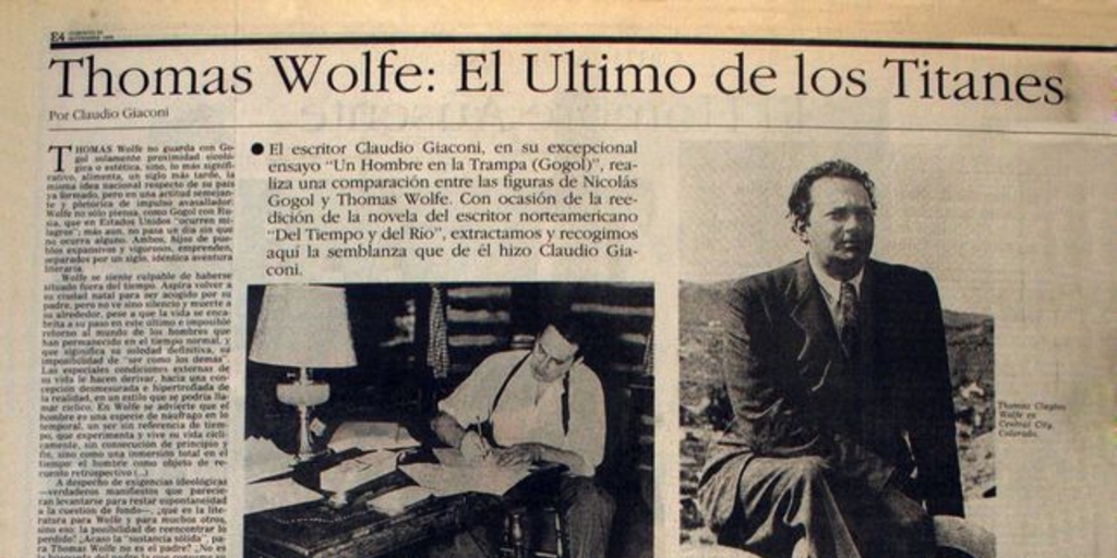 Thomas Wolfe: El último de los Titanes