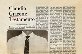 Claudio Giaconi: Testamento