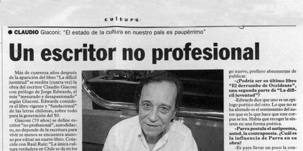 Un escritor no profesional