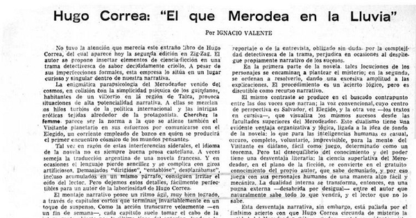 Hugo Correa: "El que merodea en la lluvia"