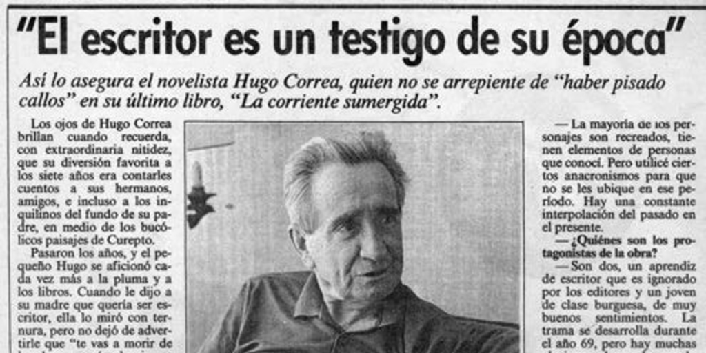 El escritor es un testigo de su época