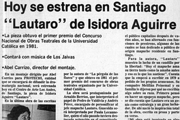 Hoy se estrena en Santiago "Lautaro" de Isidora Aguirre