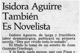 Isidora Aguirre también es novelista