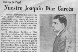 Linterna de papel : Nuestro Joaquín Díaz Garcés