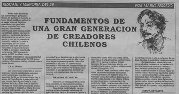 Fundamentos de una gran generación de creadores chilenos