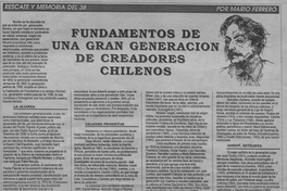 Fundamentos de una gran generación de creadores chilenos