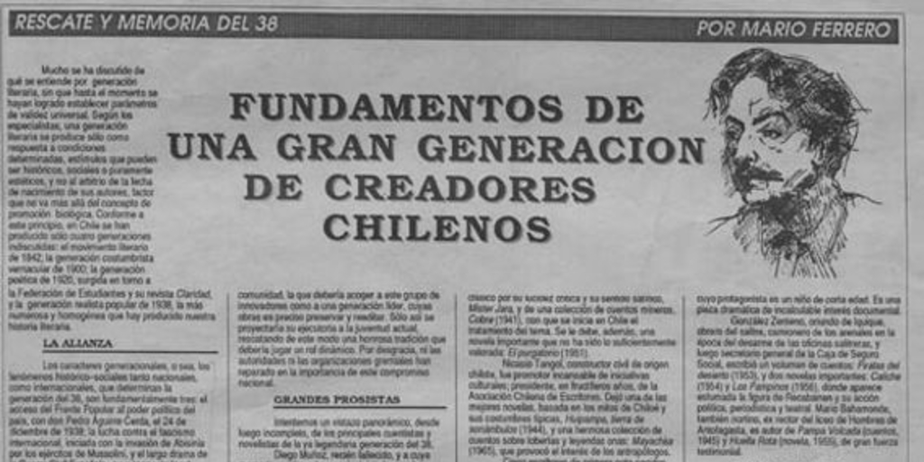 Fundamentos de una gran generación de creadores chilenos