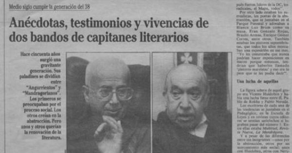 Anécdotas, testimonios y vivencias de dos bandos de capitanes literarios