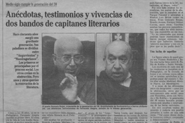 Anécdotas, testimonios y vivencias de dos bandos de capitanes literarios