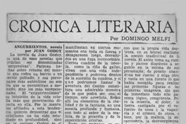 Crónica literaria : Angurrientos, novela por Juan Godoy