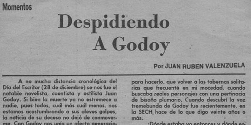 Despidiendo a Godoy