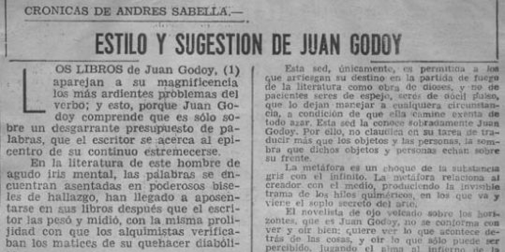 Estilo y sugestión de Juan Godoy