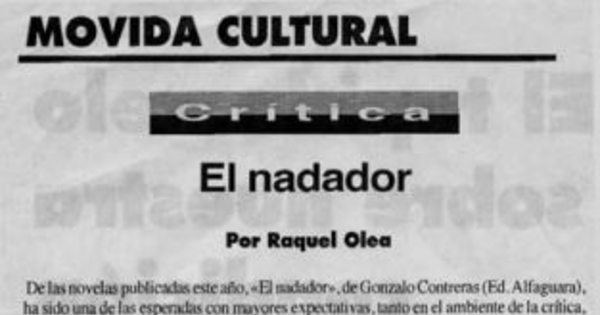 Movida cultural : crítica : El nadador