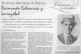 Olvidado precursor de Neruda, Raimundo Echeverria y Larrazábal