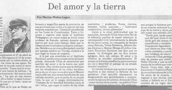 Del amor y la tierra