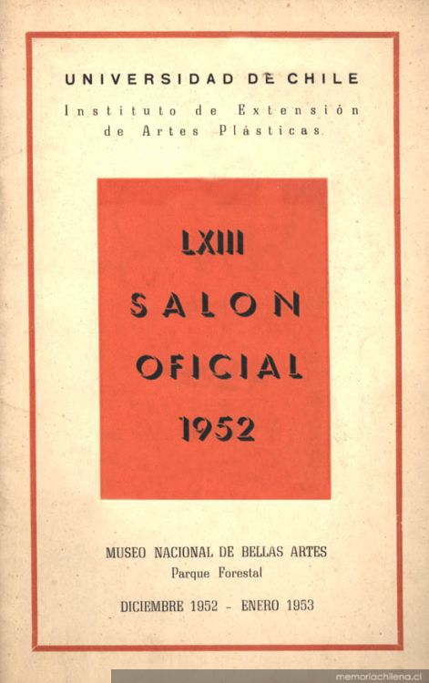 LXIII Salón Oficial : 1952 : diciembre - enero : catálogo de las obras