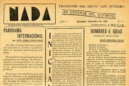 Nada : año 1, no. 1, septiembre de 1936
