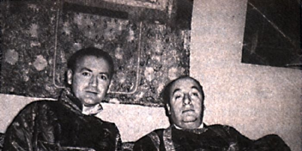 Miguel Serrano y Pablo Neruda, en la década de 1960