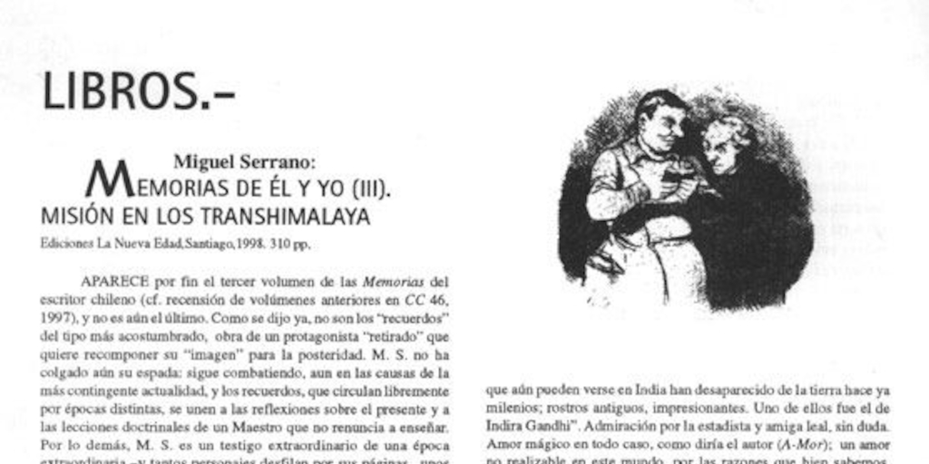 Miguel Serrano : Memorias de él y yo, v. 3 : Misión en los Transhimalaya