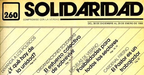Solidaridad : n° 260-281, enero-diciembre de 1988