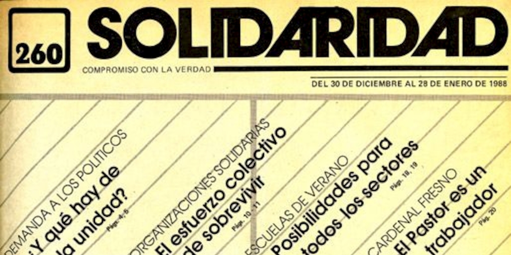 Solidaridad : n° 260-281, enero-diciembre de 1988