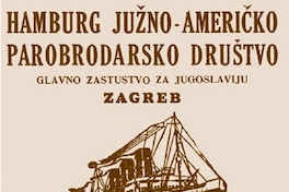 Aviso de naviera croata de viajes a Sudamérica, siglo XIX