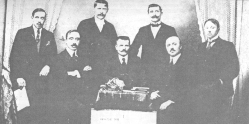 Directorio del semanario "Domovina", de la comunidad croata de Punta Arenas, 1916