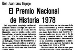 El premio nacional de historia 1978