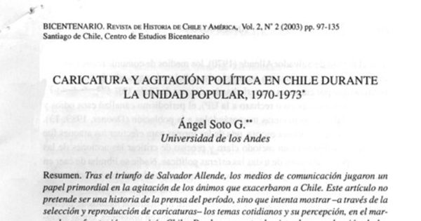 Caricatura y agitación política en Chile durante la Unidad Popular, 1970-1973