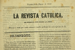 La Revista Católica: n° 1, 9 de marzo de 1843