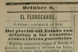 Del plácito del Estado con relación a las constituciones i letras pontificias