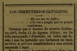 Los cementerios católicos ; Los cementerios católicos : notable folleto
