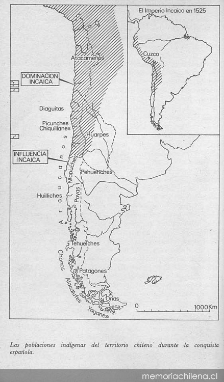 Poblaciones indígenas del territotio chileno durante la conquista española