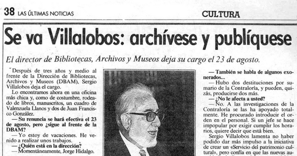 Se va Villalobos, archívese y publíquese