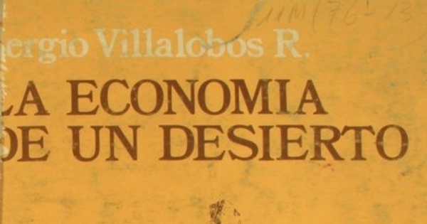 La economía de un desierto: Tarapacá durante la Colonia