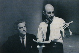 Ernst Uthoff junto a Patricio Bunster, en sesión de trabajo, ca. 1955