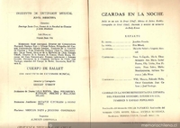 Programa del ballet "Czardas en la noche", 1952