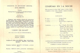 Programa del ballet "Czardas en la noche", 1952