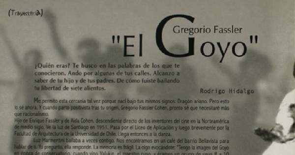 Gregorio Fassler : "El Goyo"