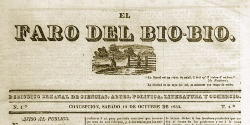 El Faro del Bío-Bío : n° 1, 19 de octubre de 1833