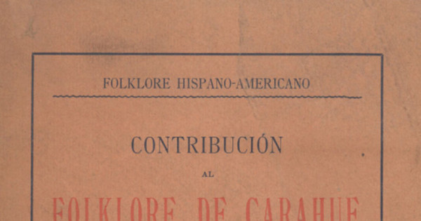 Contribución al folklore de Carahue