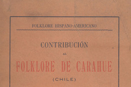 Contribución al folklore de Carahue