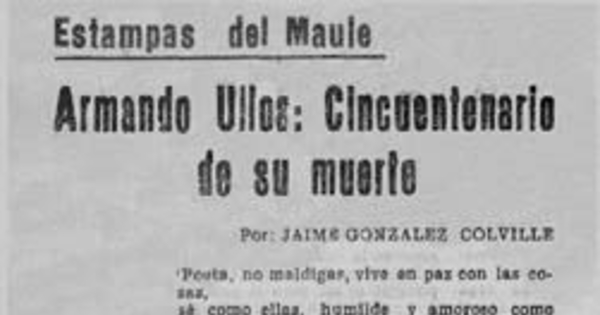 Armando Ulloa : cincuentenario de su muerte